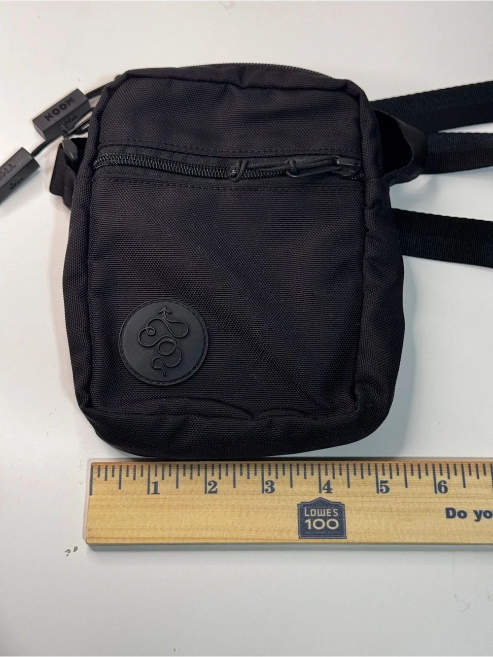 Baboon to the Moon Black Small Crossbody Bag Zip Adjustable Strap
